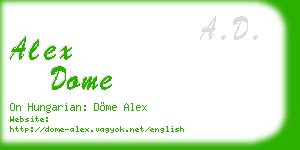 alex dome business card
